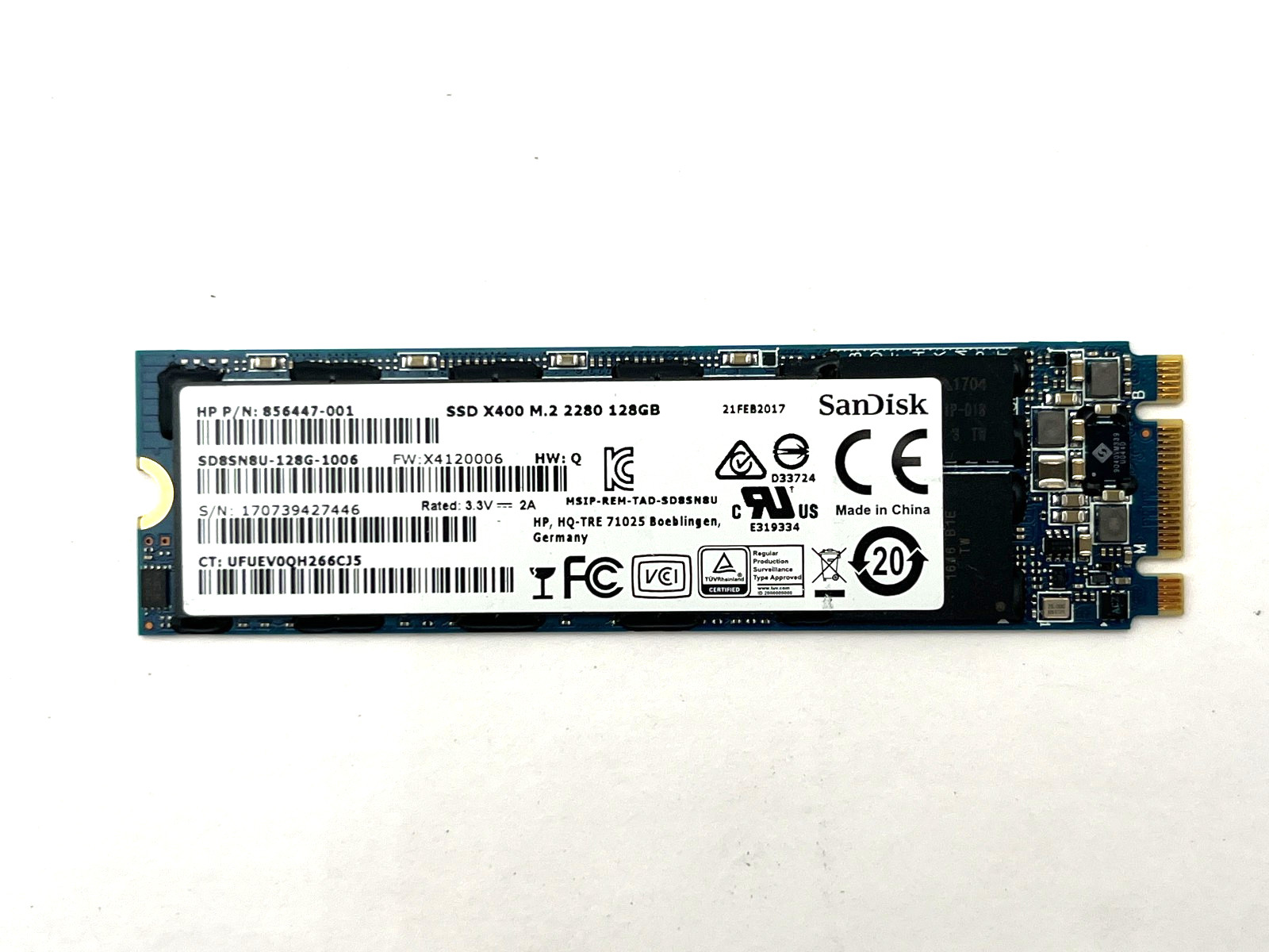 Lot of 20 – 128GB M.2 X400 SanDisk SD8SN8U-128G-1006