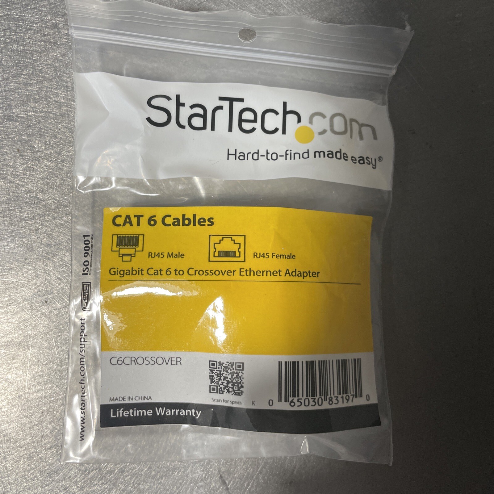StarTech C6CROSSOVER Crossover adapter – RJ-45 (M) – RJ-45 (F) – Gigabit –