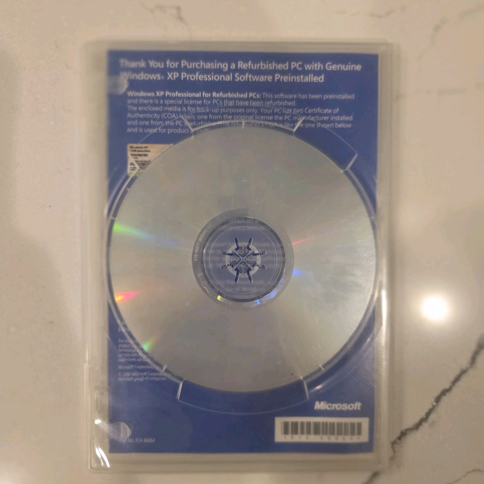Windows XP Professional SP3 Disc for Refurbished PCs – No Product Key.