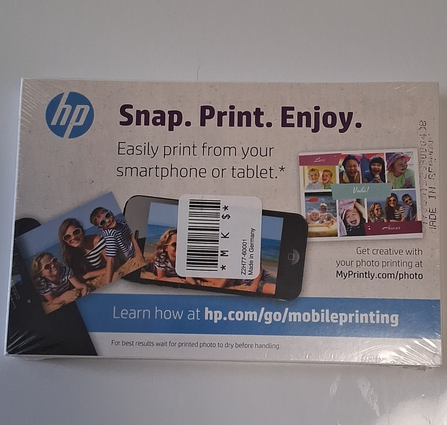 HP Snap. Print. Enjoy. Printer Photo Paper 4 x 6 in White