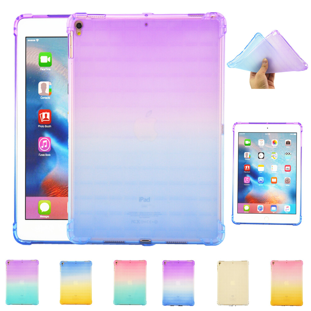 For iPad 9.7”Gen Mini 1 2 3 4 5 Slim Shockproof Gradient Silicone TPU Case Cover