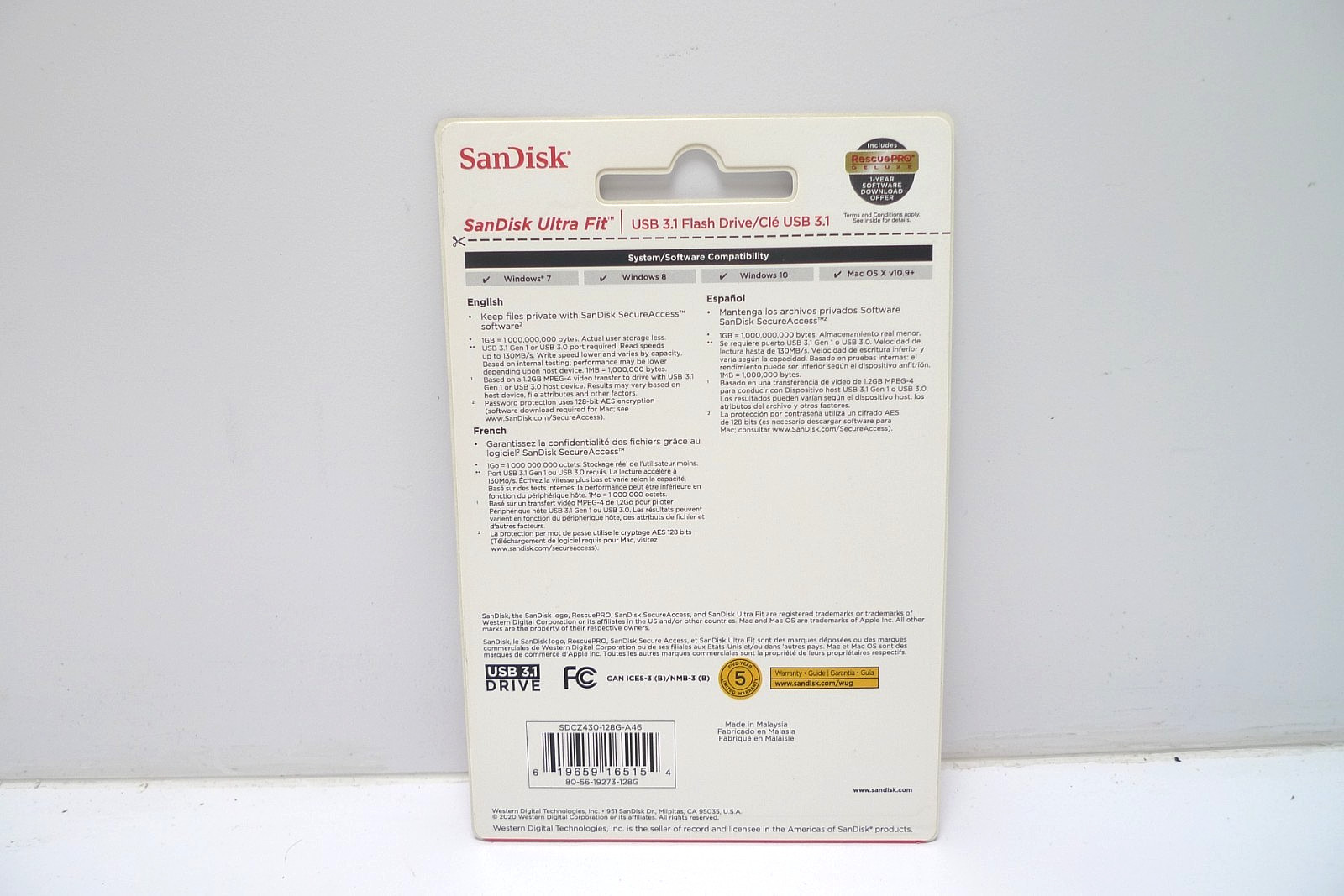 SanDisk 128GB Ultra Fit USB 3.1 Flash Drive | New