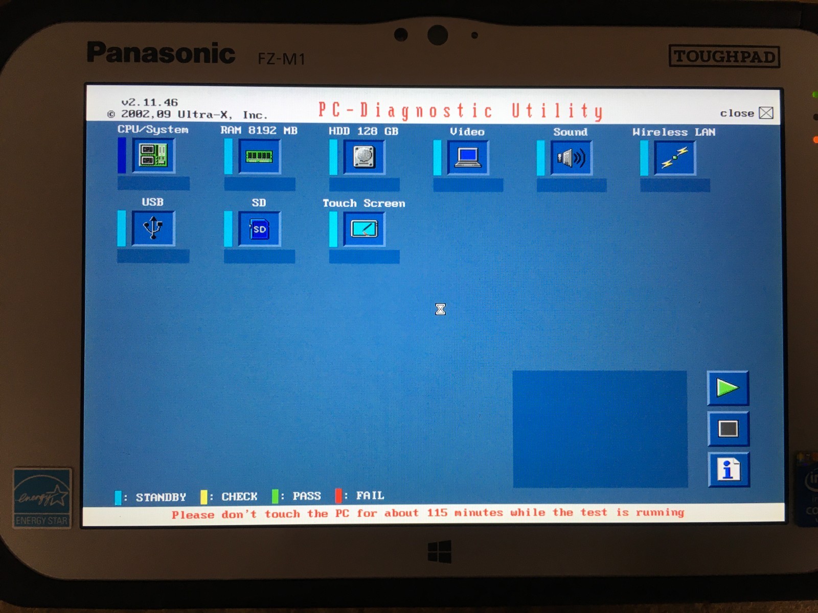 0 Hours Panasonic TOUGHPAD FZ-M1 7″ Core i5-4302Y 1.60GHz 128GB 8GB RAM Win 10