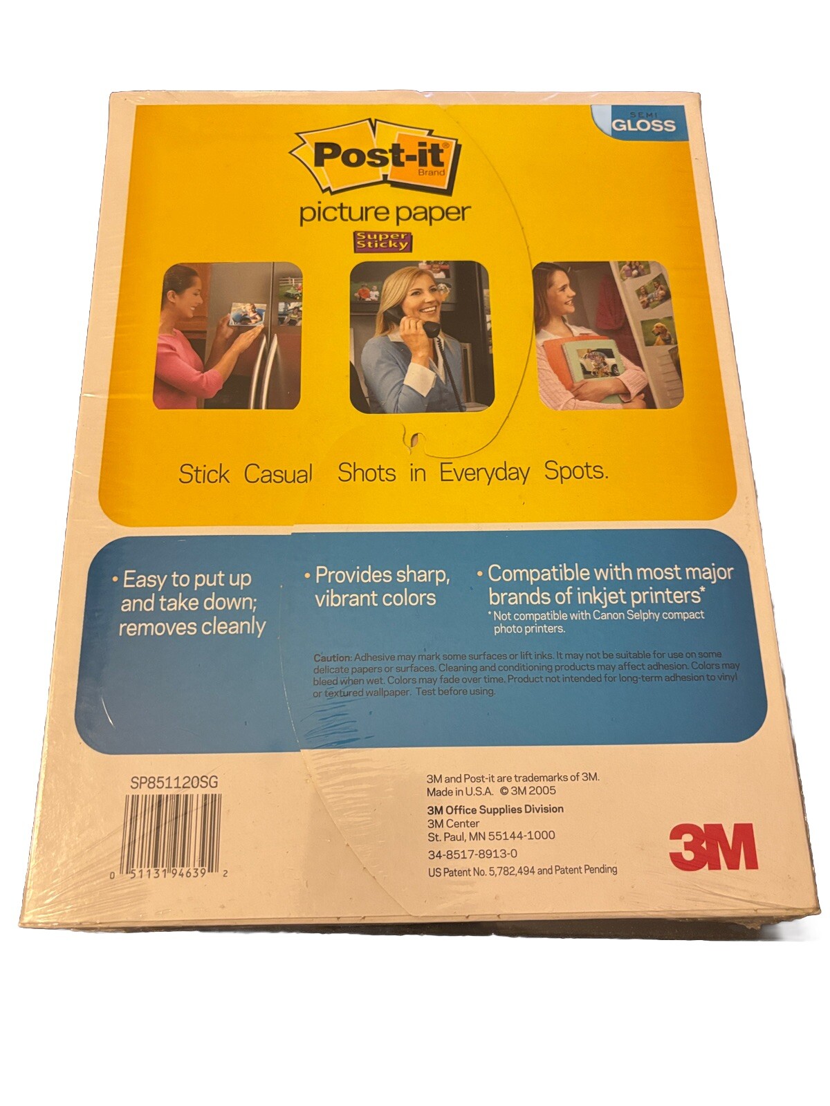 Post-it Picture Paper 20 Sheets 8.5X11 Gloss 3M 7.5 ML Inkjet Adhesive Vintage