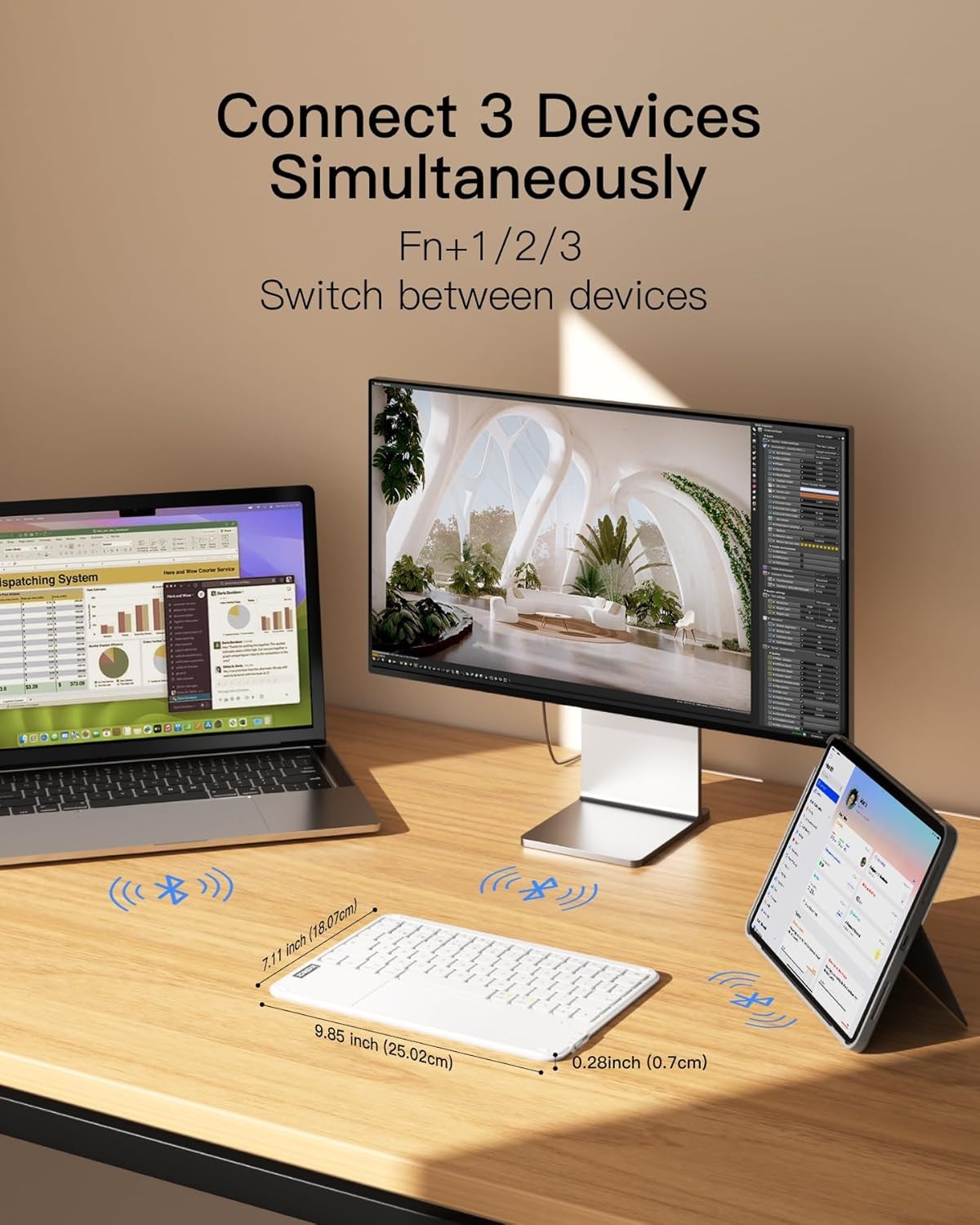 Inateck Bluetooth Keyboard with Touchpad Wireless Ultra Slim Multi-Device KB0110