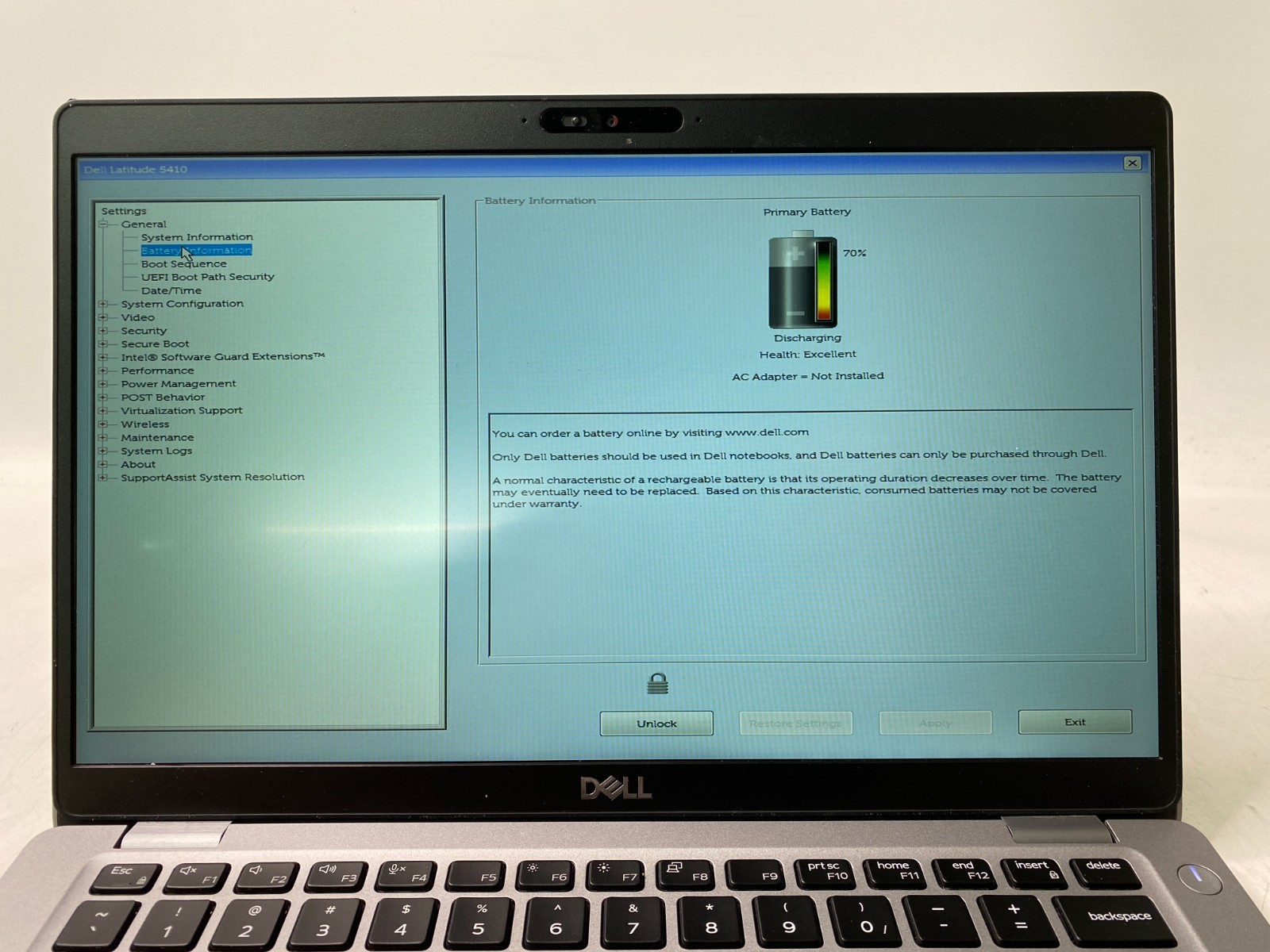 Dell Latitude 5410 14″ Touch i5-10310U 16GB DDR4 512GB SSD Win11H w/AC BIOS PW