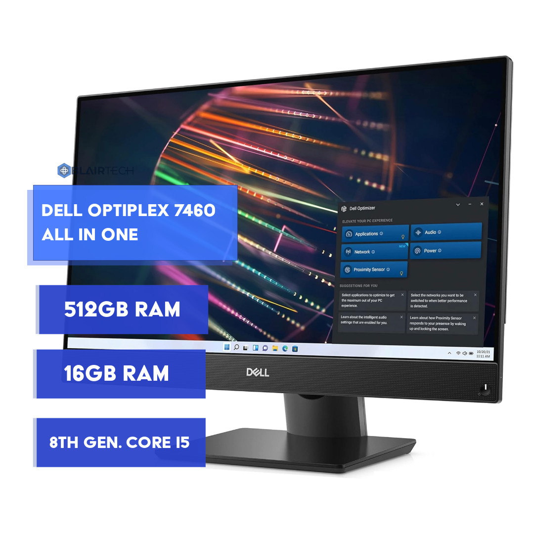 Dell OptiPlex All in One PC – Intel i5 8th Gen 16GB RAM 512GB SSD Windows 11 Pro