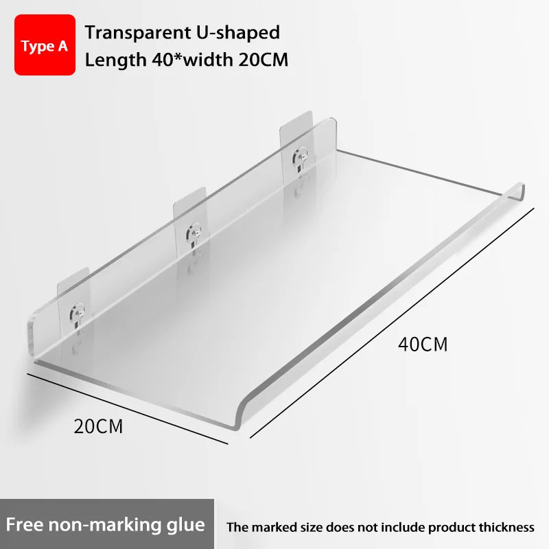 Self Adhesive Storage Shelf Wall-mounted Storage Rack Removable Bathroom Shower