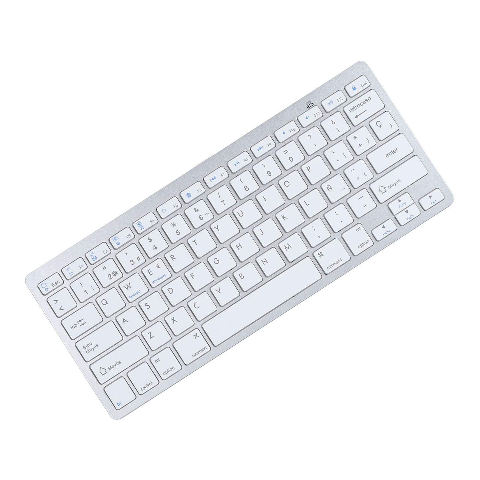 78 Keys Spanish Wireless Bluetooth Keyboard Thin Lightweight Silent Spanish HQQE