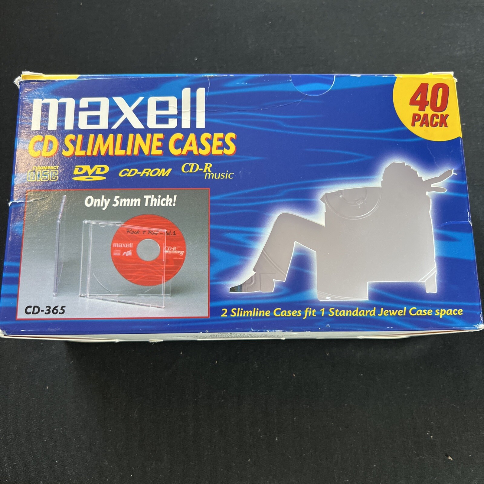 VTG NOB Maxwell Slimline Jewel Cases, CD- 365, *39 Cases Open Box*, DVD, CD-ROM
