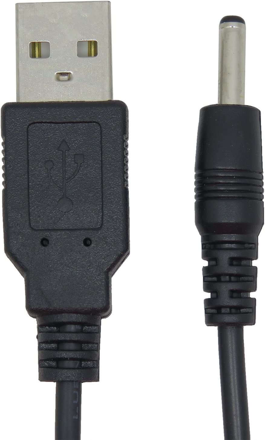 USB A to DC 3.5 mm/1.35 mm 5 Volt DC Barrel Jack Power Cable – 3ft