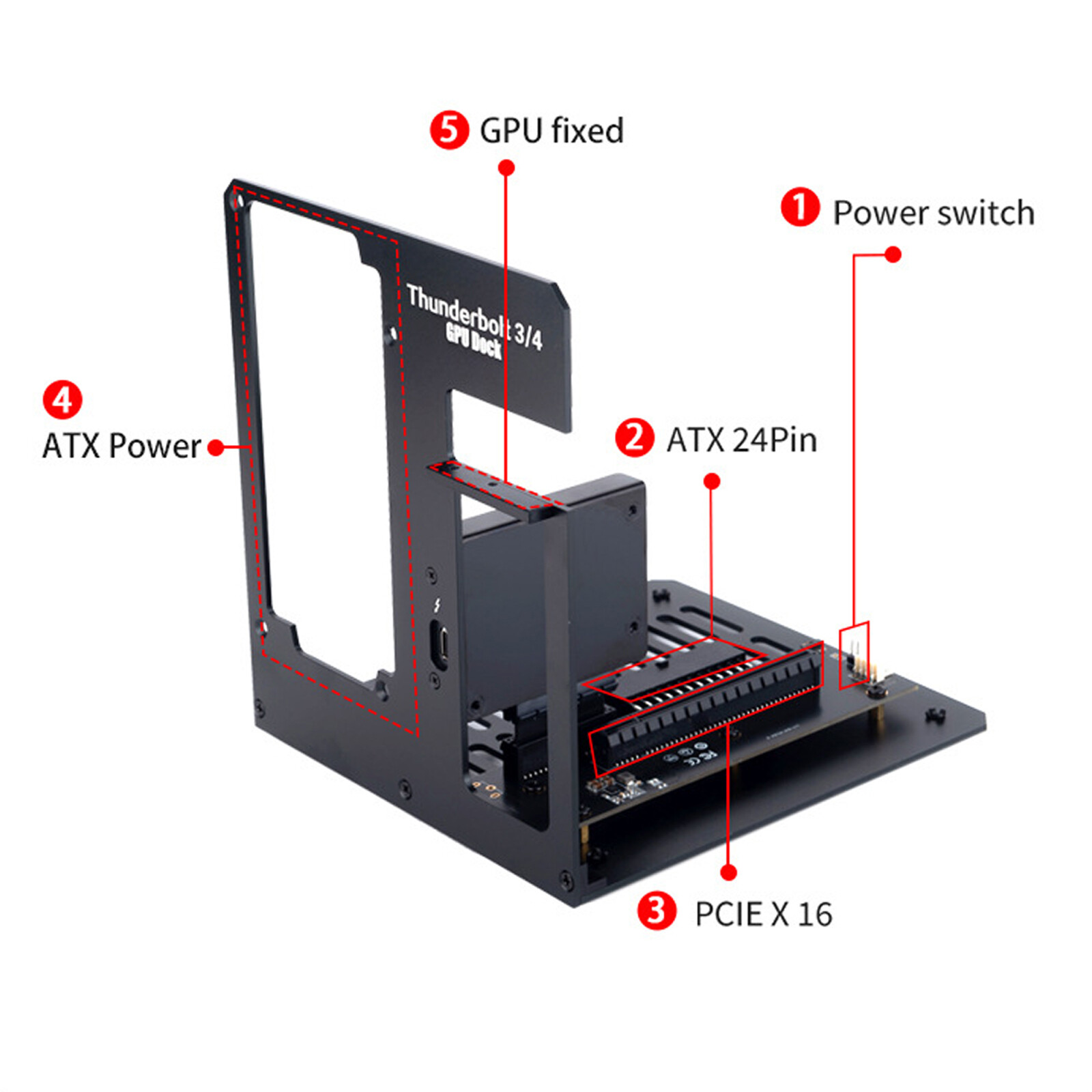USB4 Thunderbolt 3/4 eGPU Dock Station Suport RTX4090/RX7900XT Graphics Card