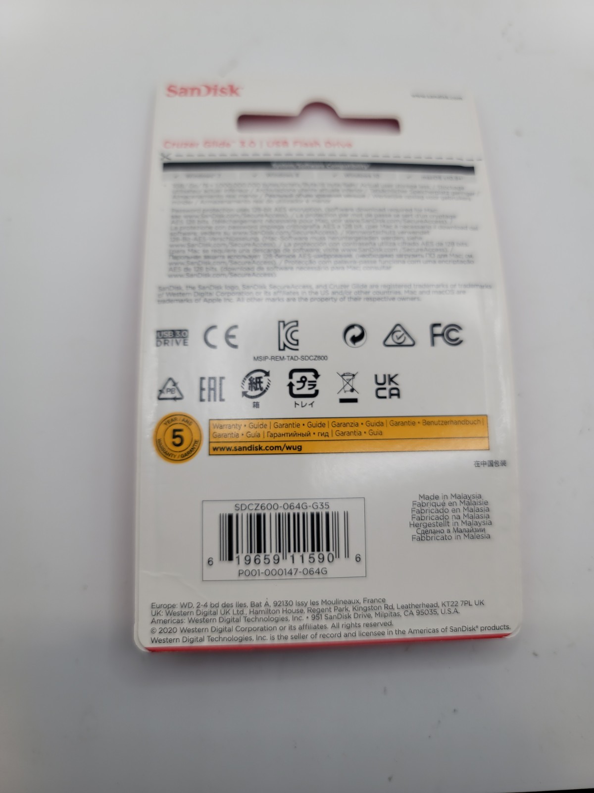 SanDisk Cruzer Glide 64GB Flash Drive USB 3.0 Thumb Memory Pen