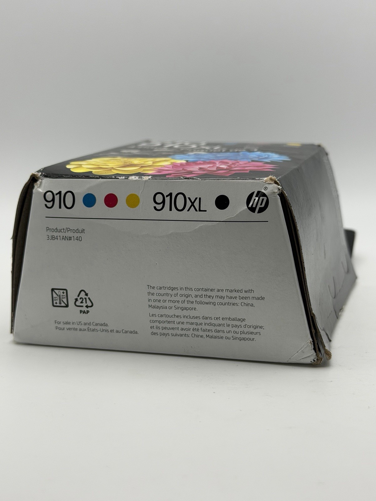 HP 3JB41AN 910 CMY and 910XL Black Ink Cartridge 4-Pack, High Yield, Compatible