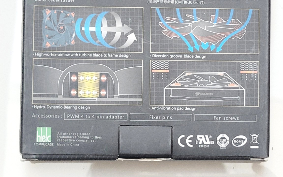 VORTEX CF-V 12HP OPTIMUM COOLING PC FAN EXTREMELY SILENCE PWM 800-1500rpm