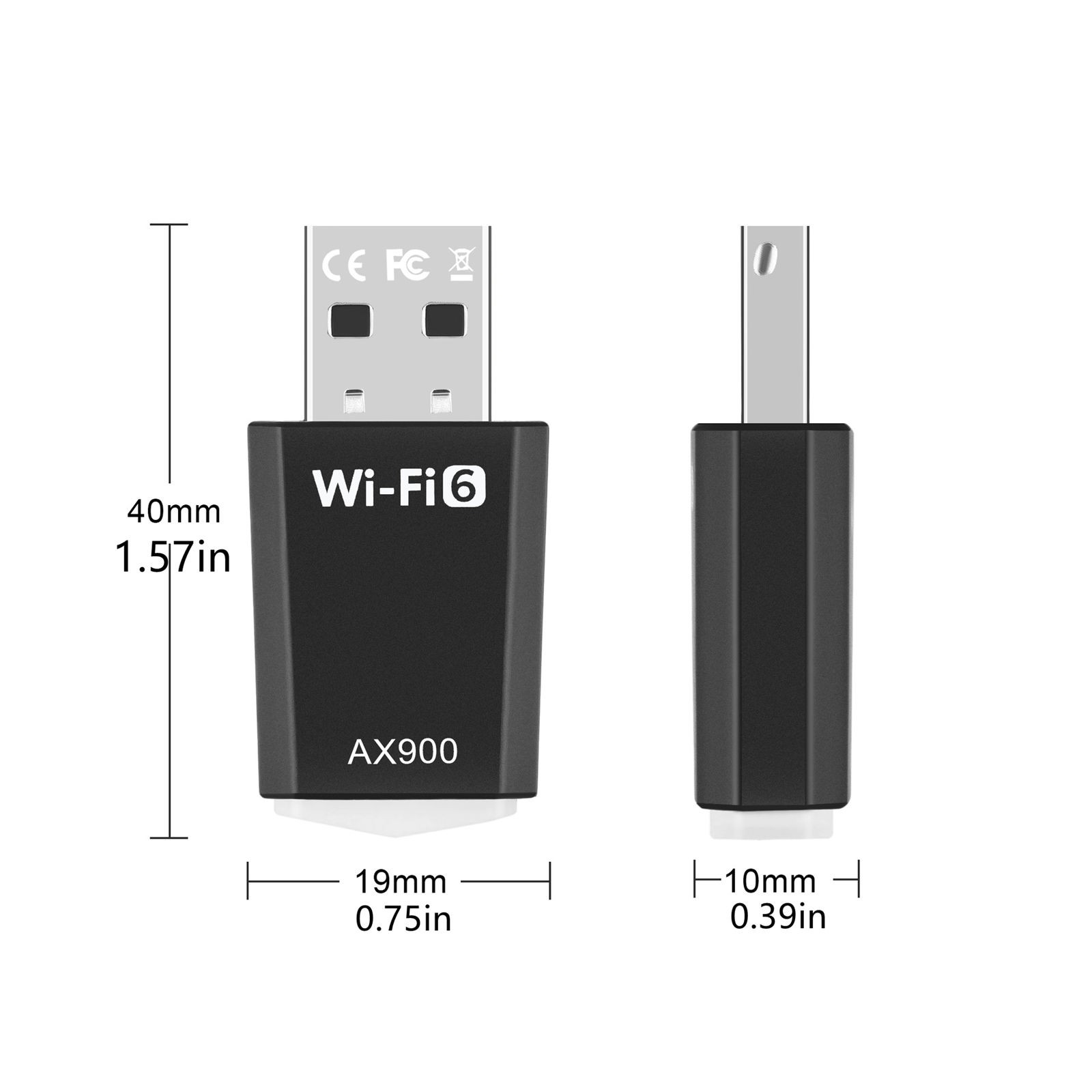 USB WiFi 6 Adapter 900Mbps Dual Band 2.4/5Ghz Wireless Network Dongle 802.11ax