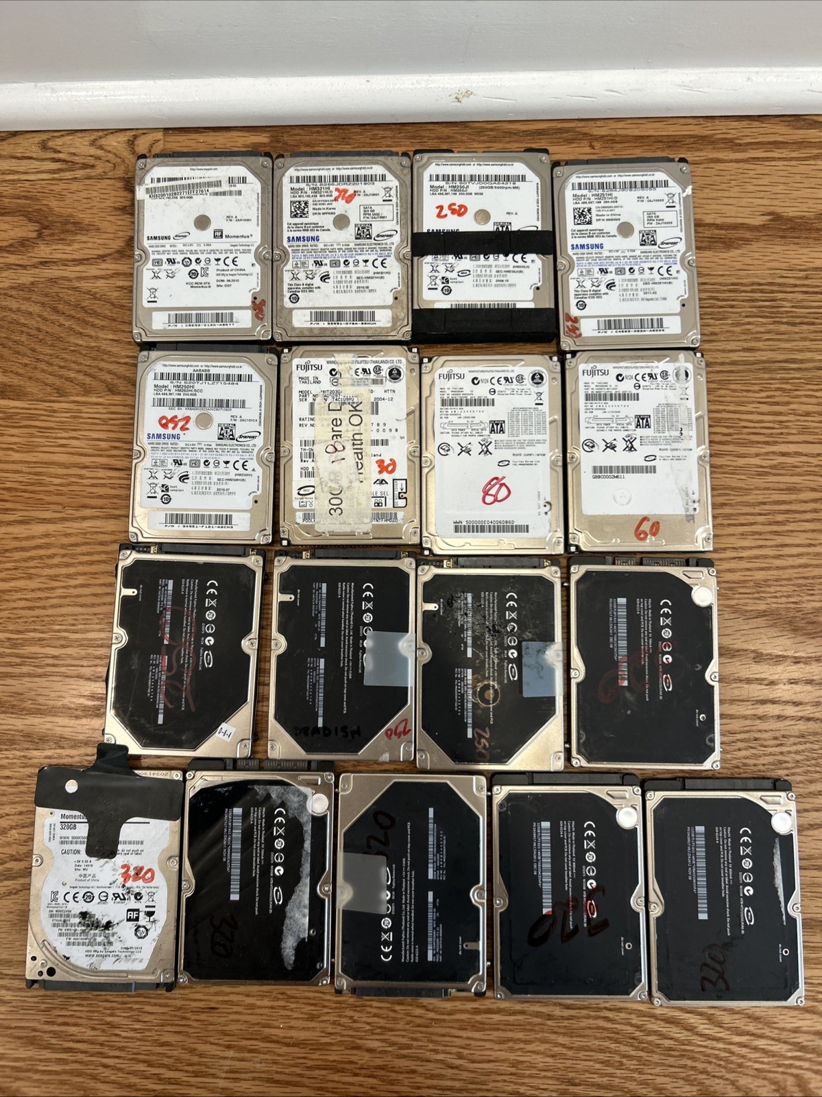 Lot Of 17 Samsung Fujitsu 2.5” Internal Drives Laptop 300gb Unbranded Read