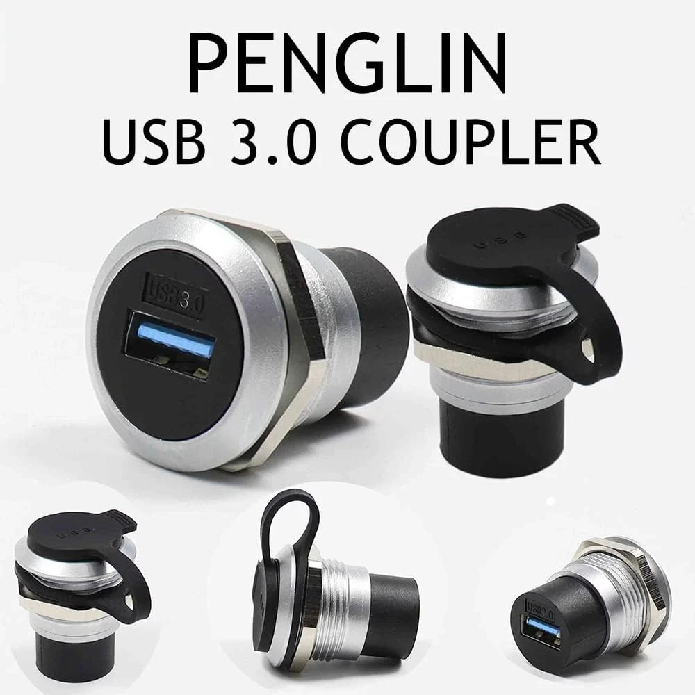 2Pack USB 3.0 Panel Mount Coupler, USB Pass through Connector, Female to