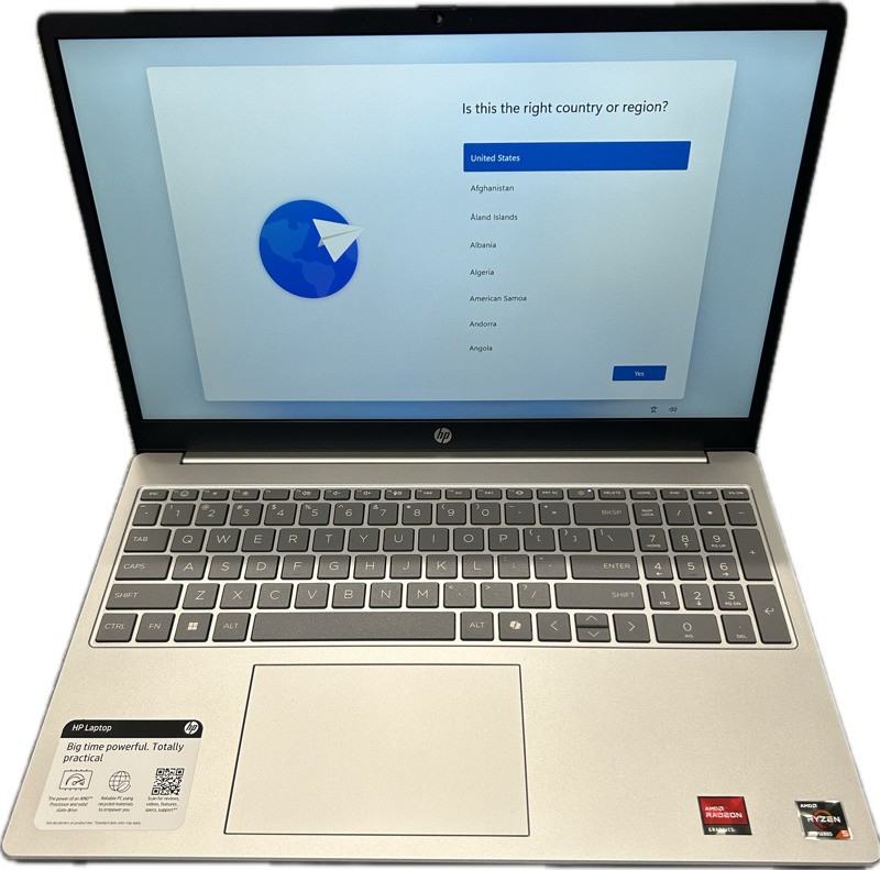 HP Laptop 15-FC0869NR 15.6″ Touch Laptop Ryzen 5 7520U 8GB RAM 512GB NVMe Win-11