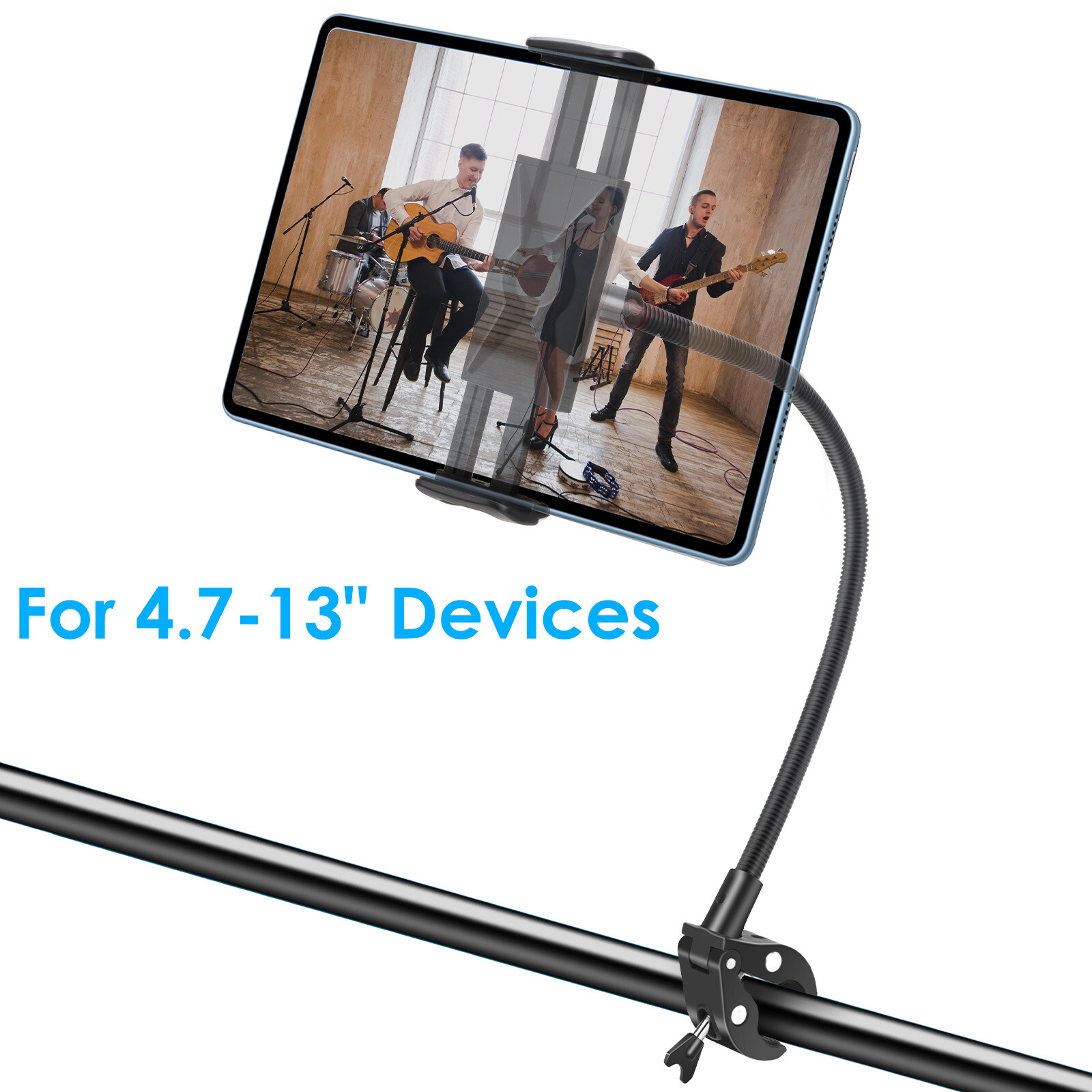 Tablet Phone Mount Holder for 4-13″ iPad 360° Rotation Treadmill Spin Bike Stand