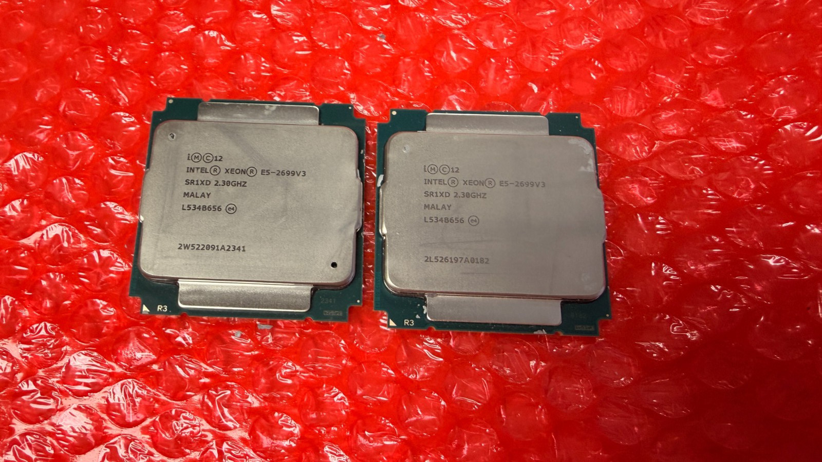 MATCHED PAIR of Intel Xeon E5-2699 v3 SR1XD 2.30GHz 18-Core 45MB LGA 2011-3 CPU