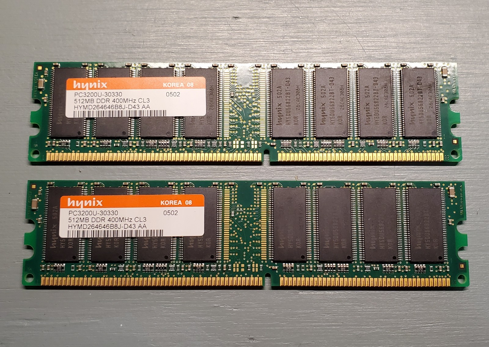 Hynix 512MB DDR 400MHz CL3 PC3200U-30330 RAM HYMD264646B8J-D43