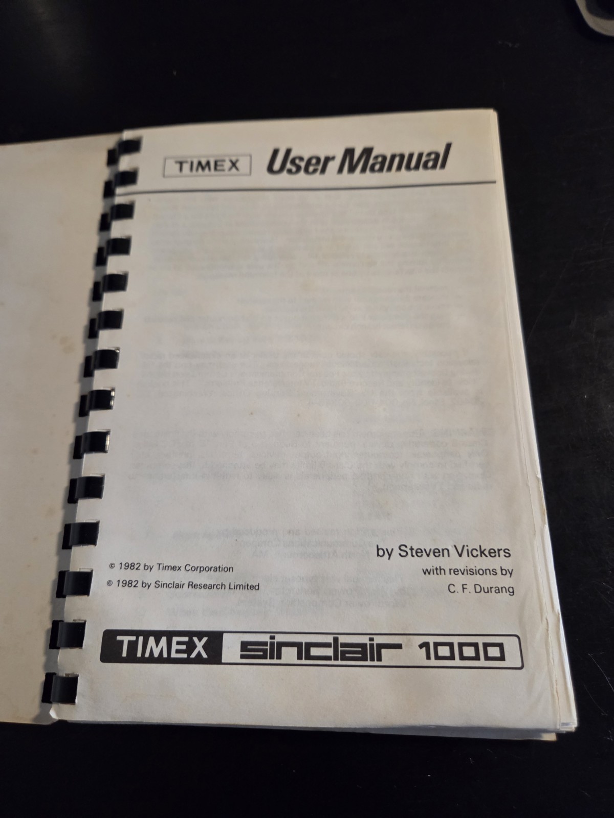 Timex Sinclair 1000 Original User Manual Instruction Book for the Computer 1982