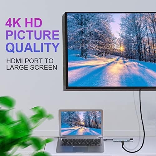 Multi-Function USB-C Hub 8-in-1: Experience 4K Visualization & Power Charging