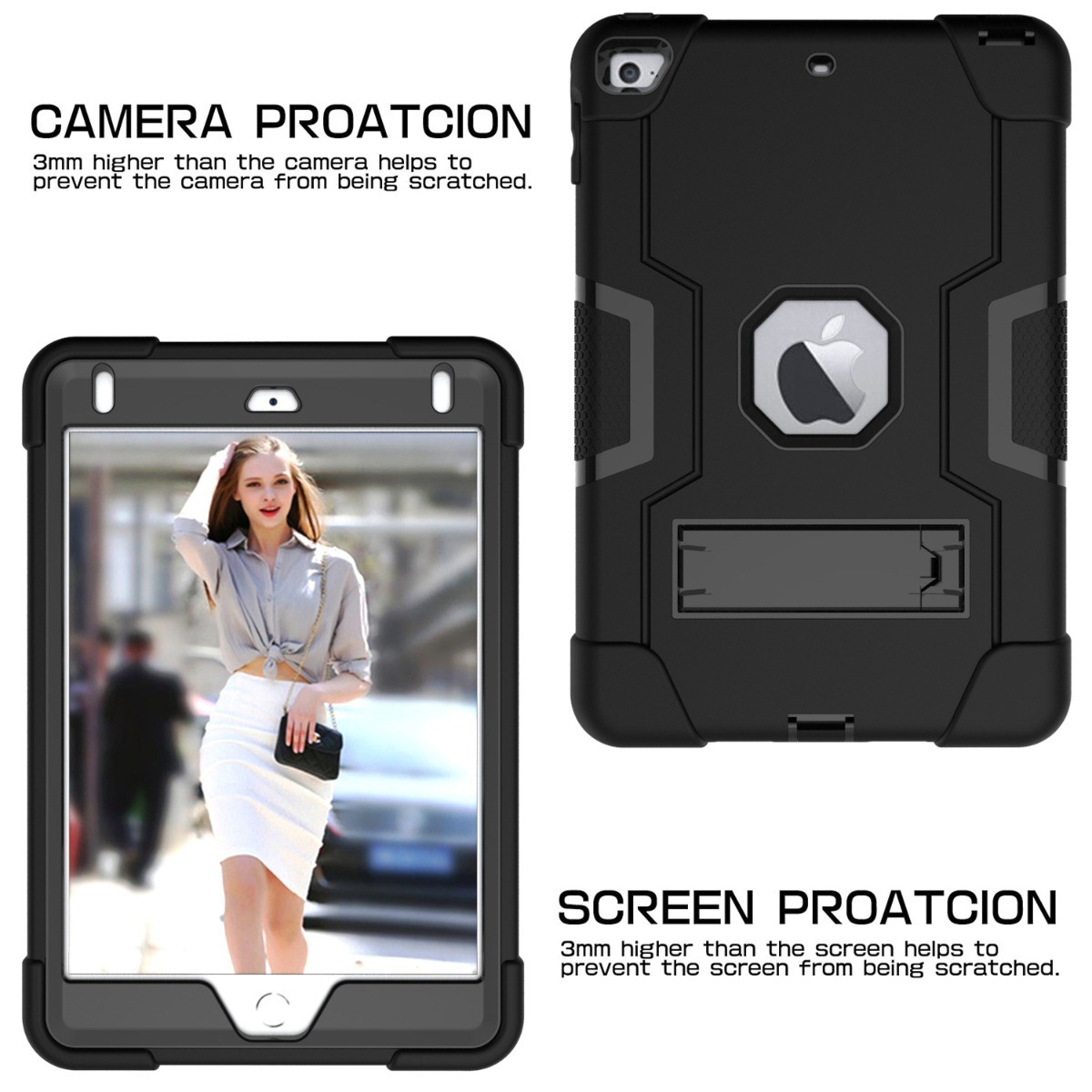 For Apple iPad Mini 1/2/3/4/5 Generation 7.9″ Heavy Duty Rugged Case Stand Cover