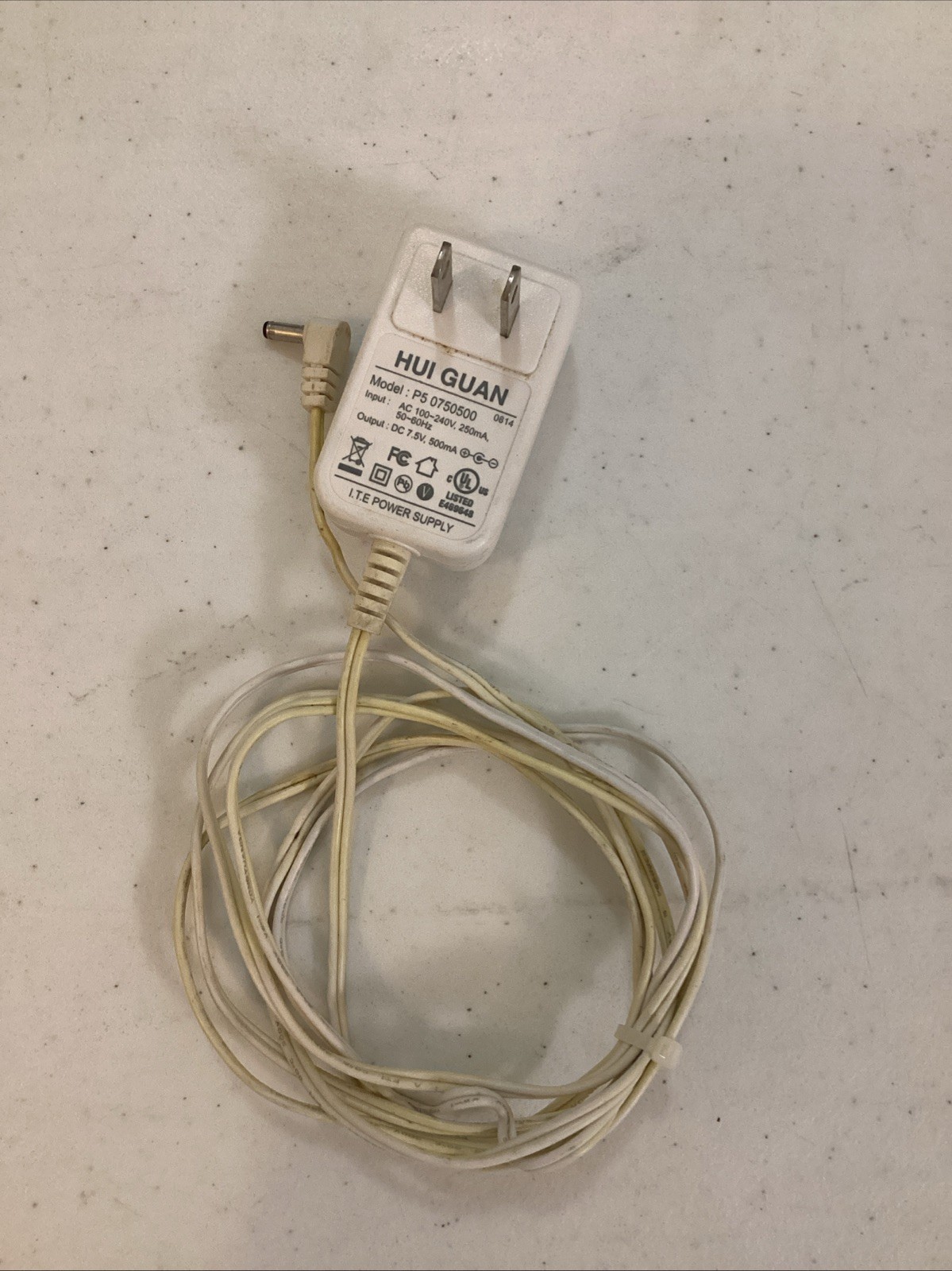 I.T.E Power Supply 7.5v, 500mA Hui Guan