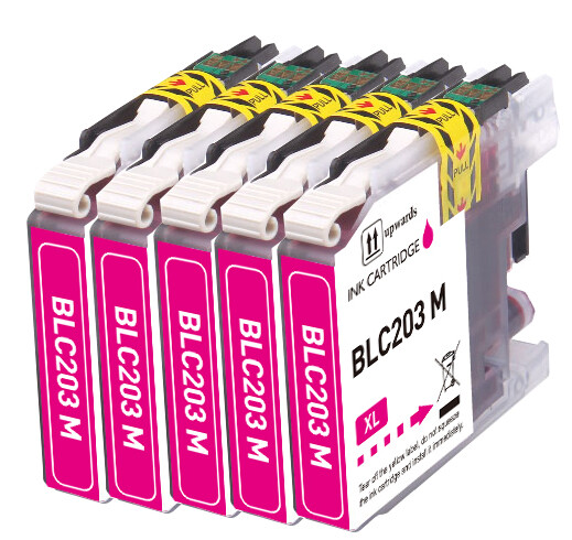 5 PK MAGENTA Premium Ink fits Brother LC203 MFC-J480DW MFC-J5320DW MFC-J4320DW