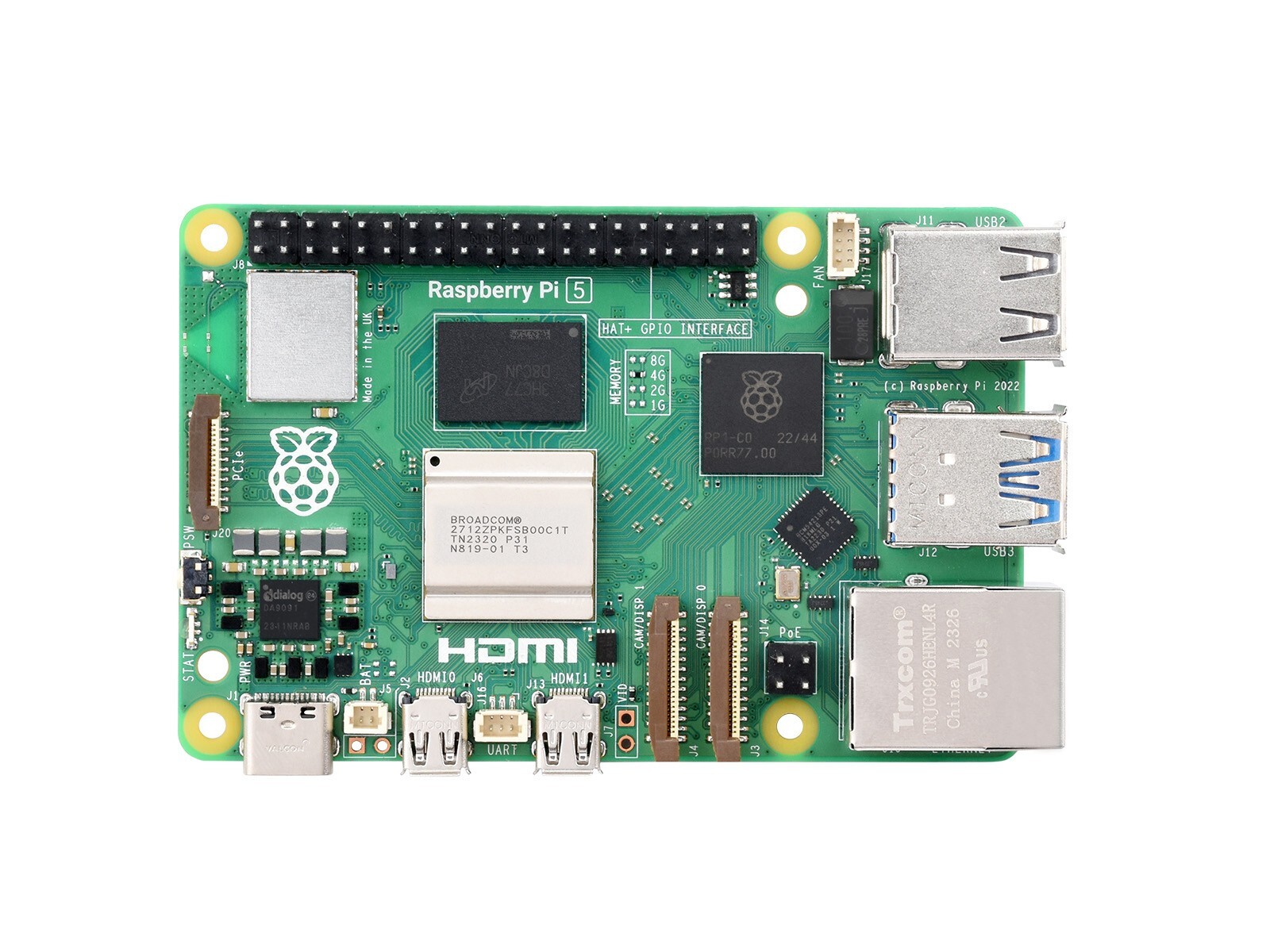 Raspberry Pi 5 2GB/4GB/8GB Waveshare Accessory Heat Sink, Pi 5 case, Camera Kit