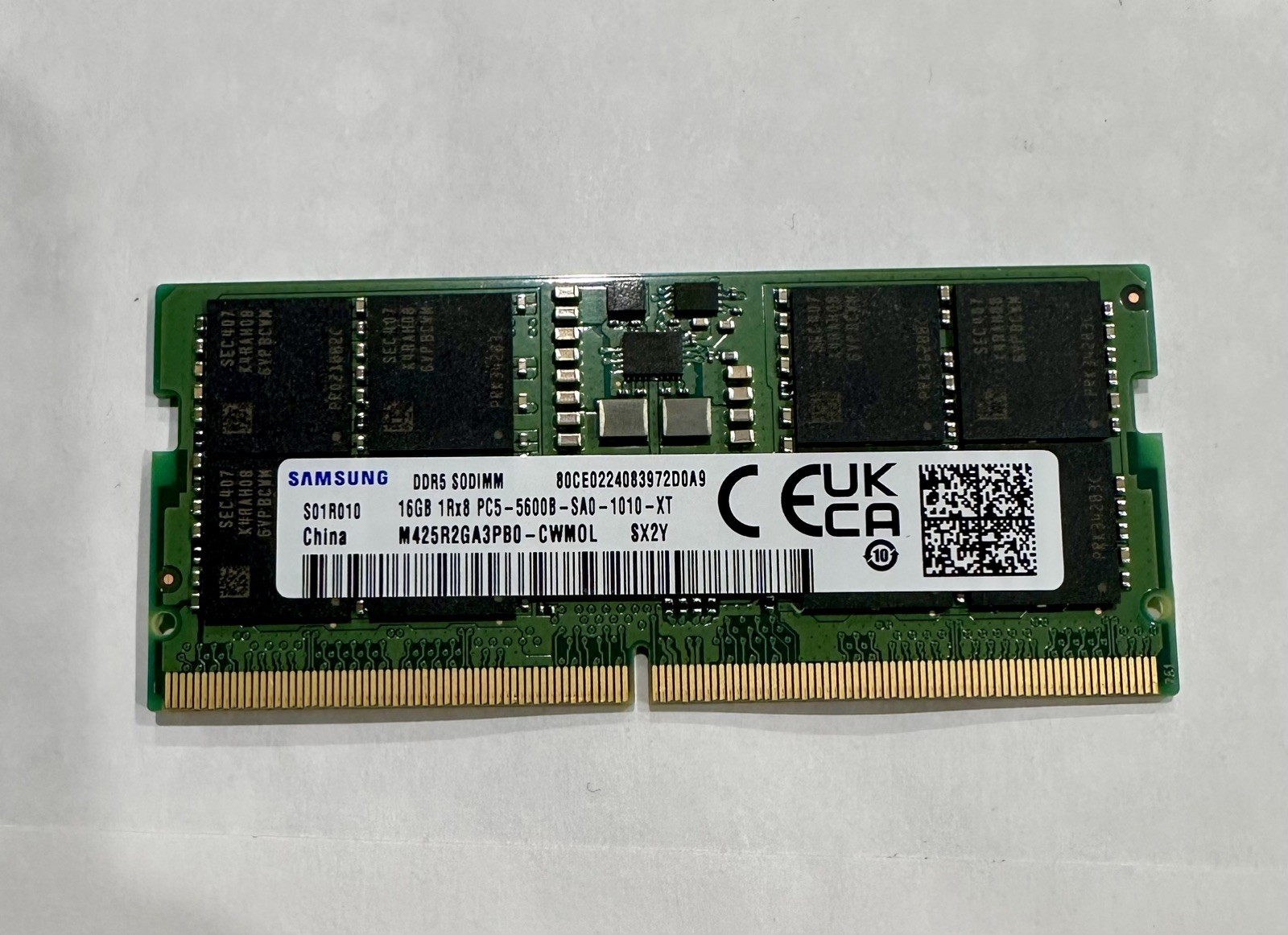 Samsung 16GB DDR5 Laptop RAM 5600MHz PC5-5600B SODIMM 1Rx8