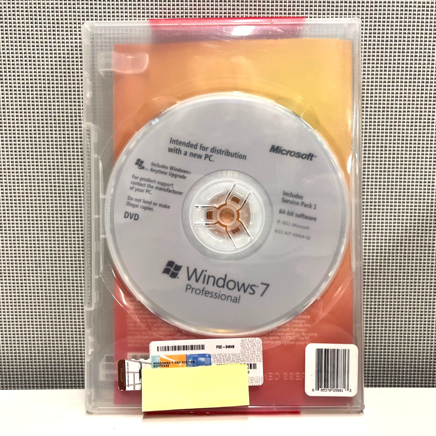 Microsoft Windows 7 Professional 64-Bit Full Version DVD
