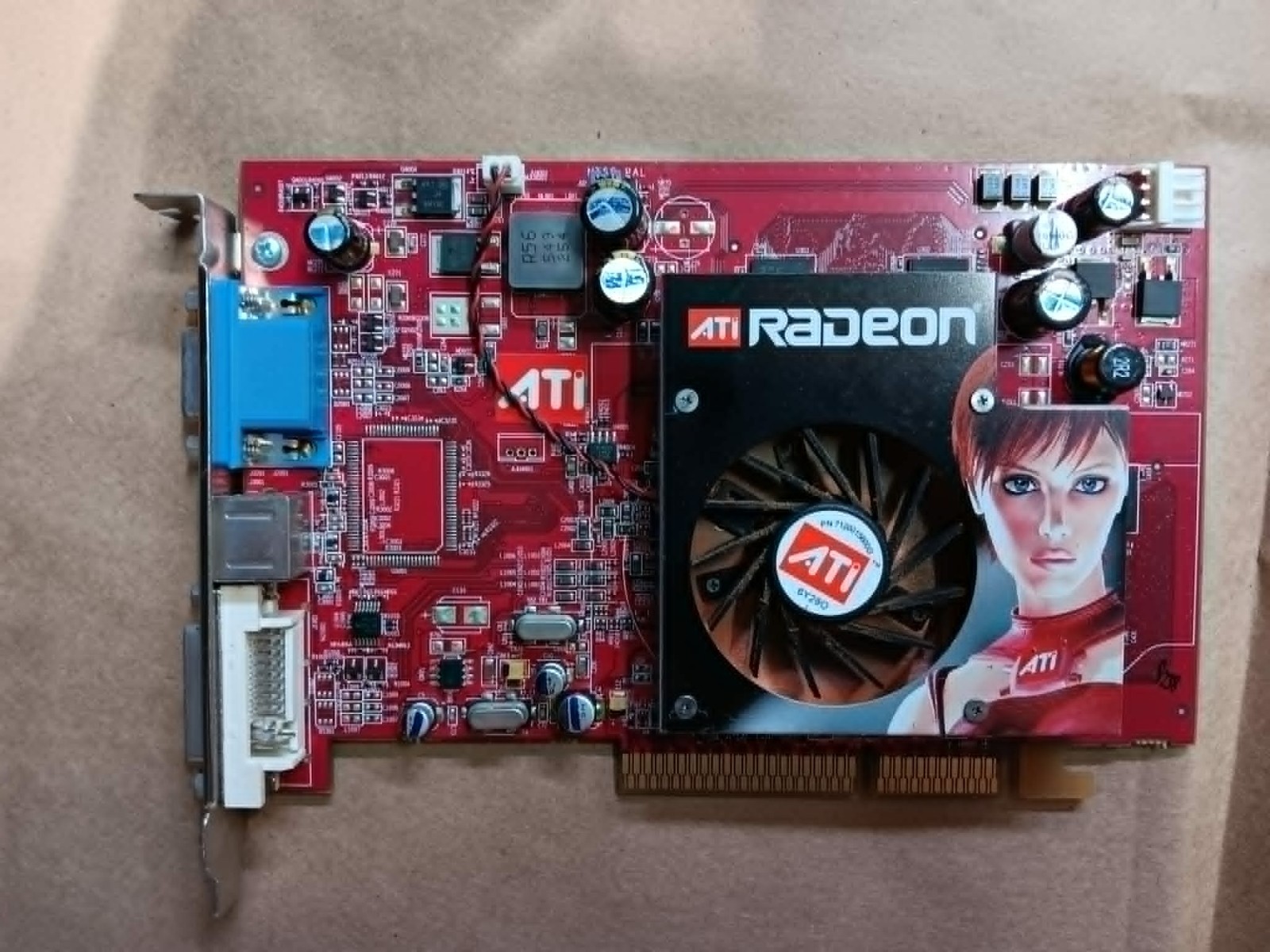 Vintage, original ATI Radeon X1650 Pro 512MB AGP graphics card