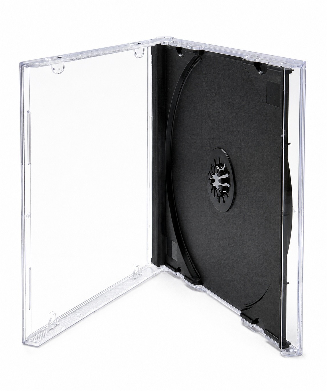Standard 10.4mm CD Jewel Clear Case Single with Black Tray Assembled Storage LOT