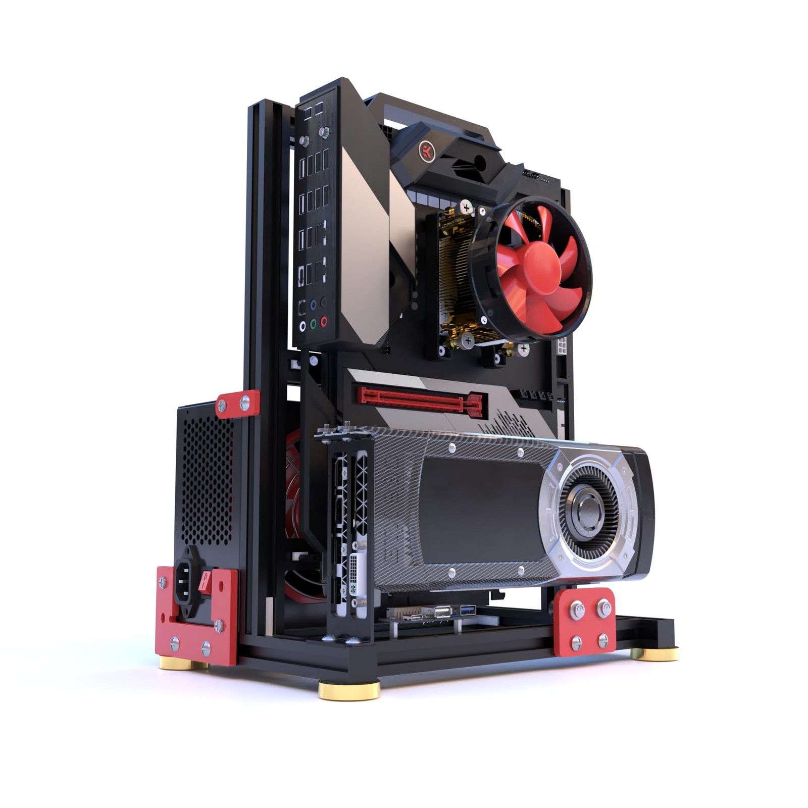DIY Aluminium Pc Open Case Computer Chassis Test Bench Support Water Cooling …