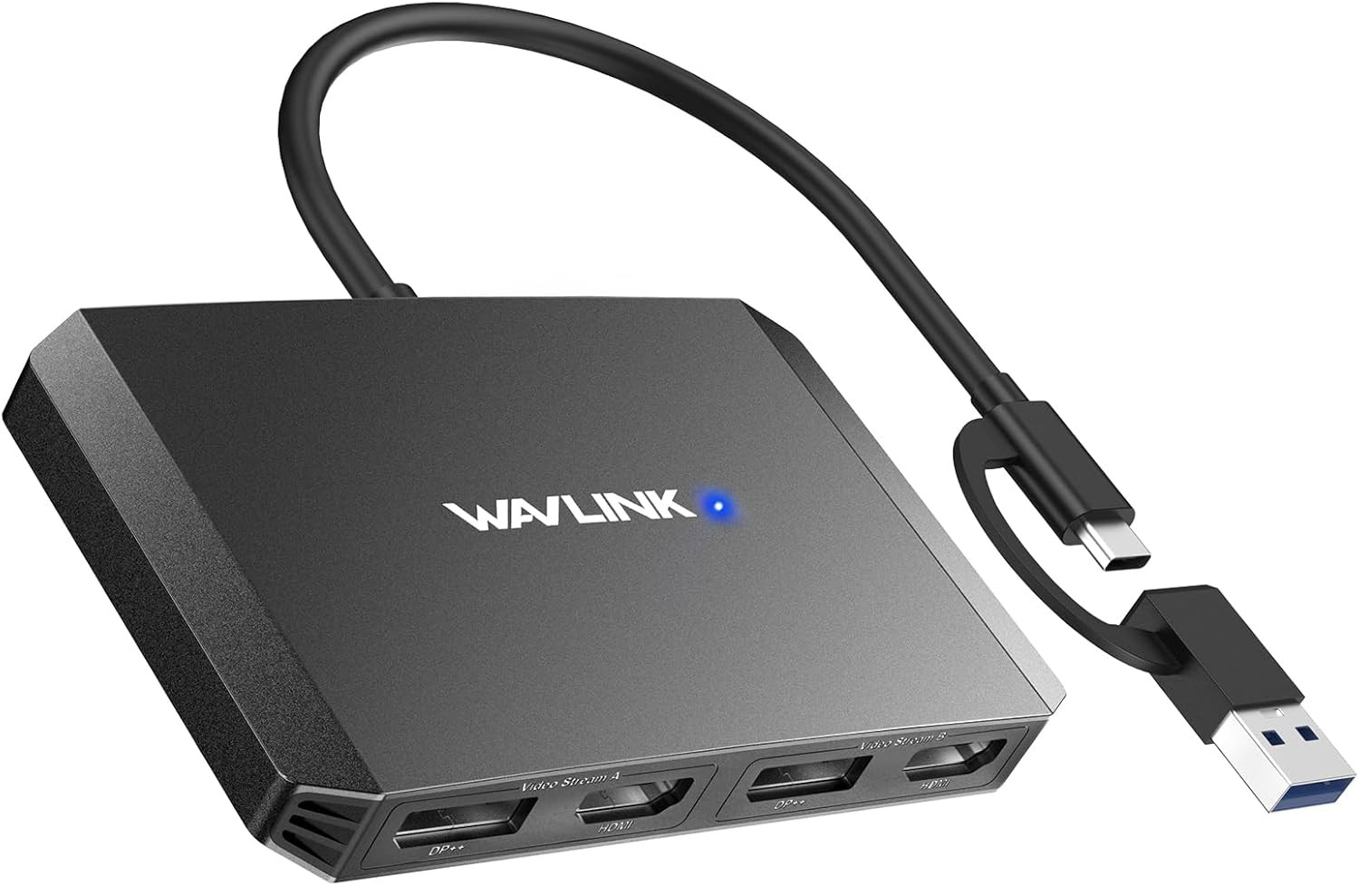 4K@60Hz Dual HDMI/DisplayPort Adapter – USB C & USB 3.0 Compatible