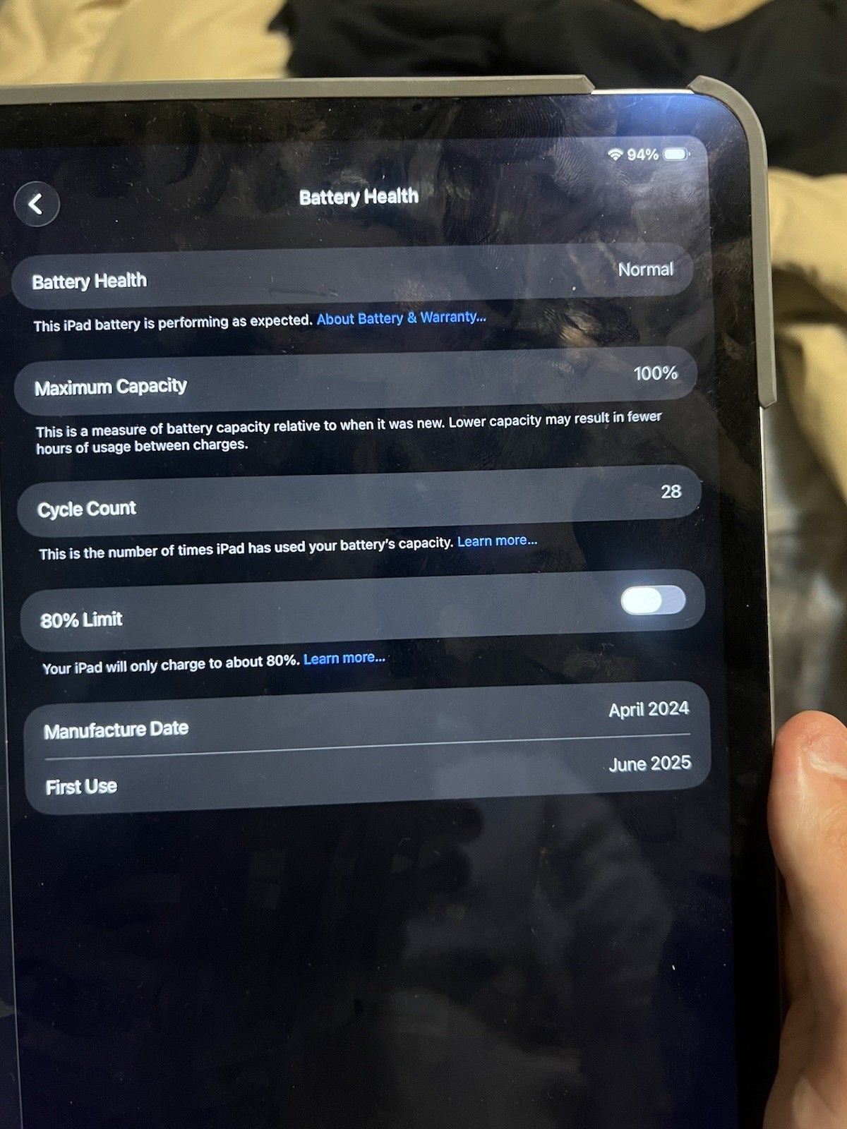 Apple iPad Air M2 13in 128GB Gray Wi‑Fi Tablet iPadOS 8GB RAM MV273LL/A