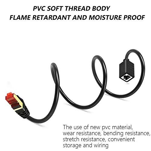 Cat7 Ethernet Extension Cable 10ft Shielded Male-to-Female RJ45 Network Cord