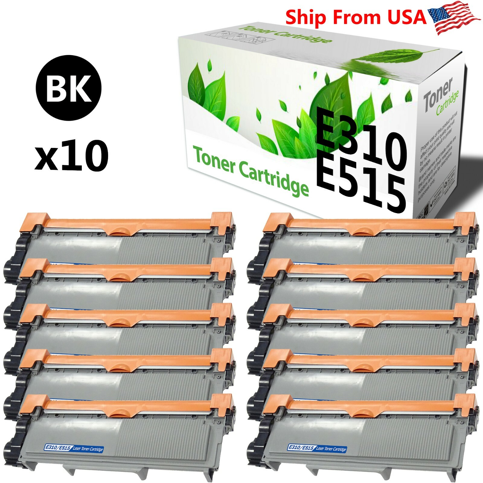 10 Pack E310 E514 E515 Toner Cartridge for Dell E310dw E515dw Printers