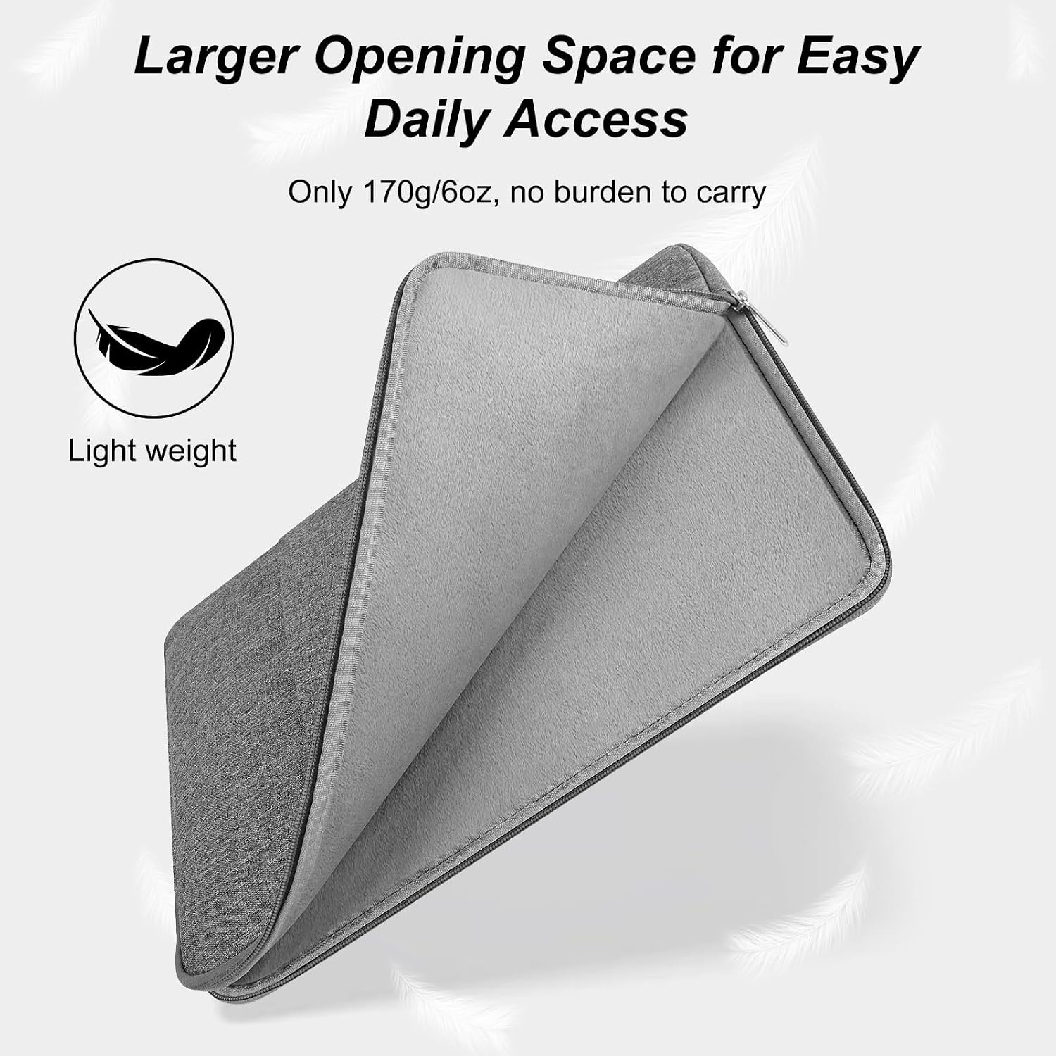 Water-Resistant Laptop Sleeve Bag for 13-13.3-14 inch MacBook Air/Pro, Gray