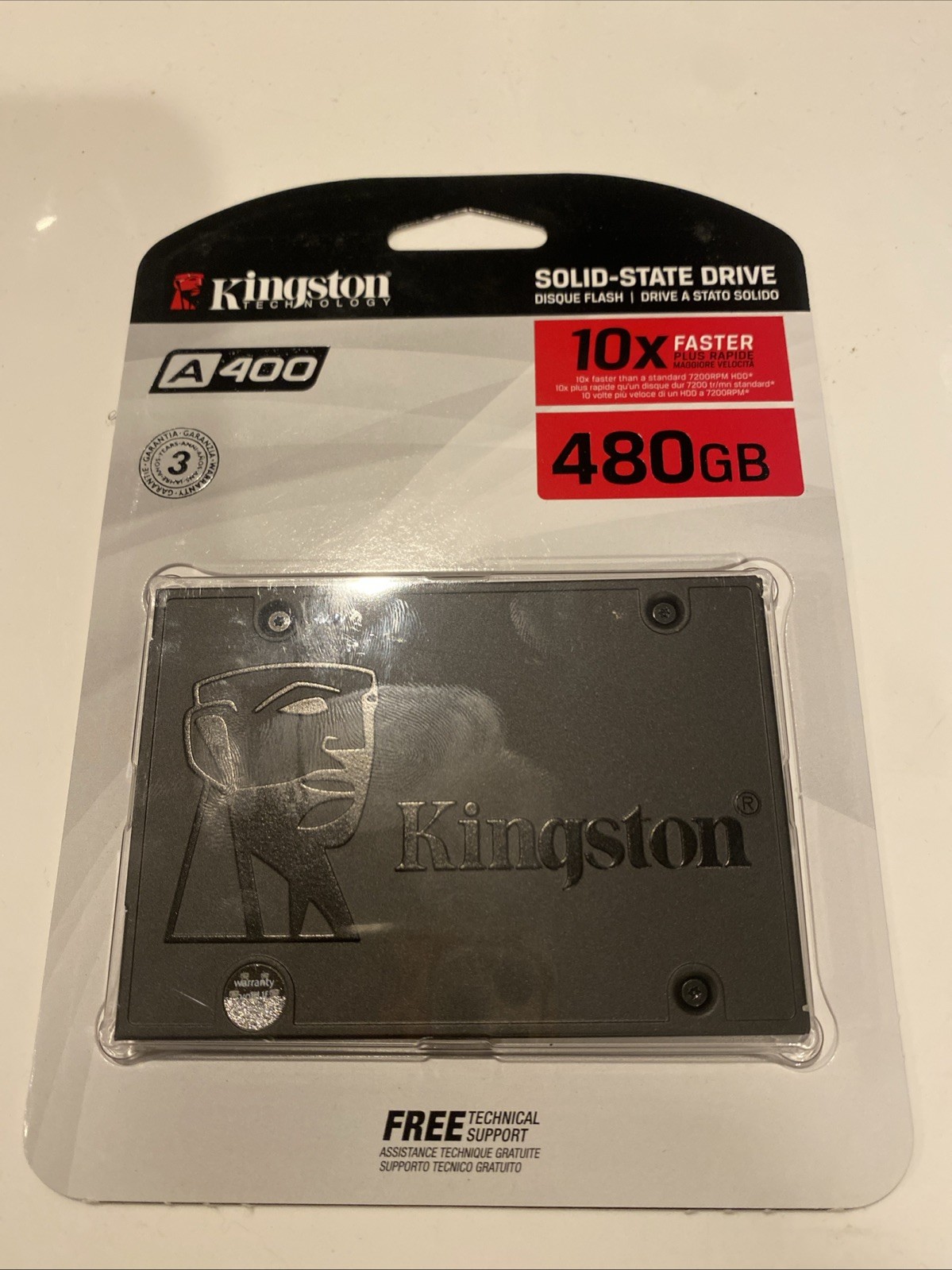 Kingston 480GB A400 SATA III SSD 3D NAND 2.5”/7mm Cased SA400S37/480G