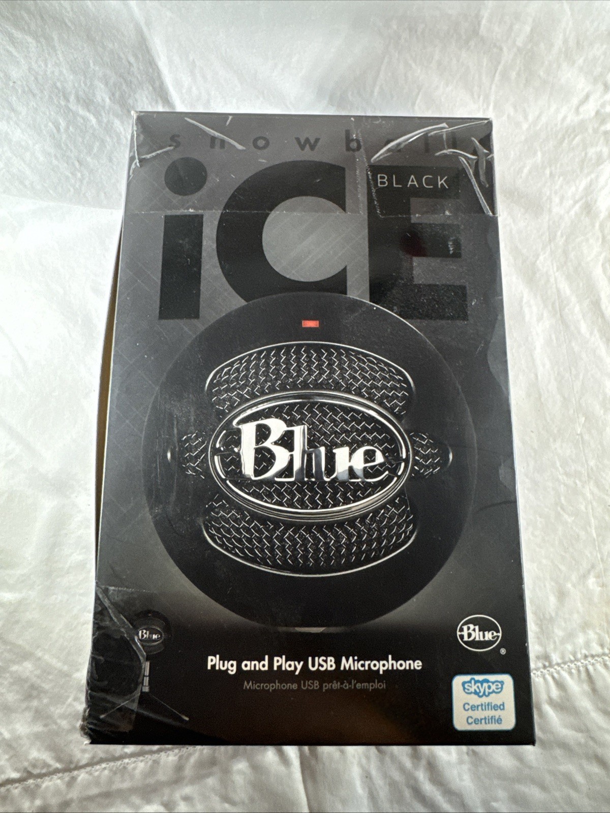 Blue USB Microphone Black Plug and Play open box never used