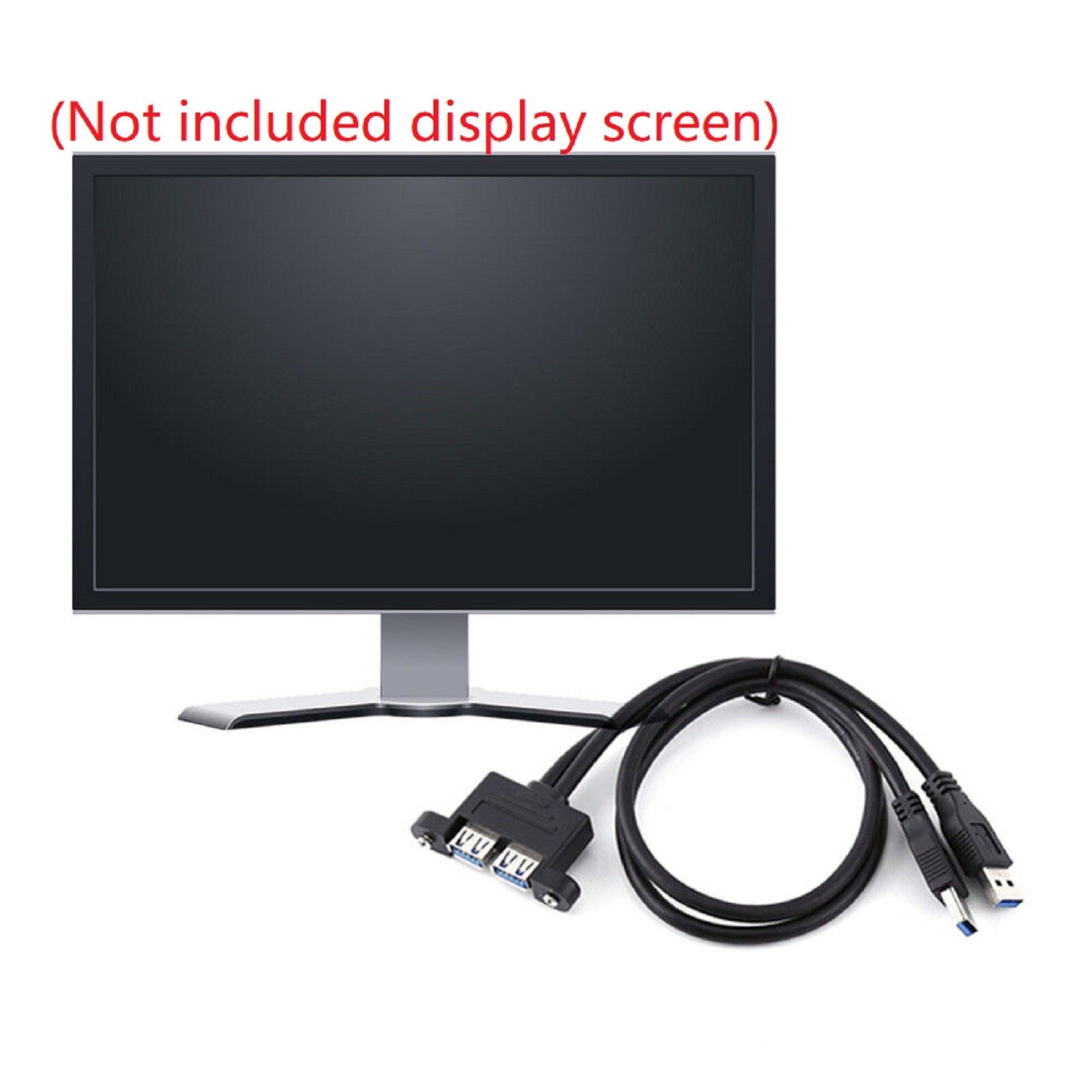 30cm Dual USB 3.0 A Male to USB 3.0 Female Extension Cable Panel Mount Adapter e