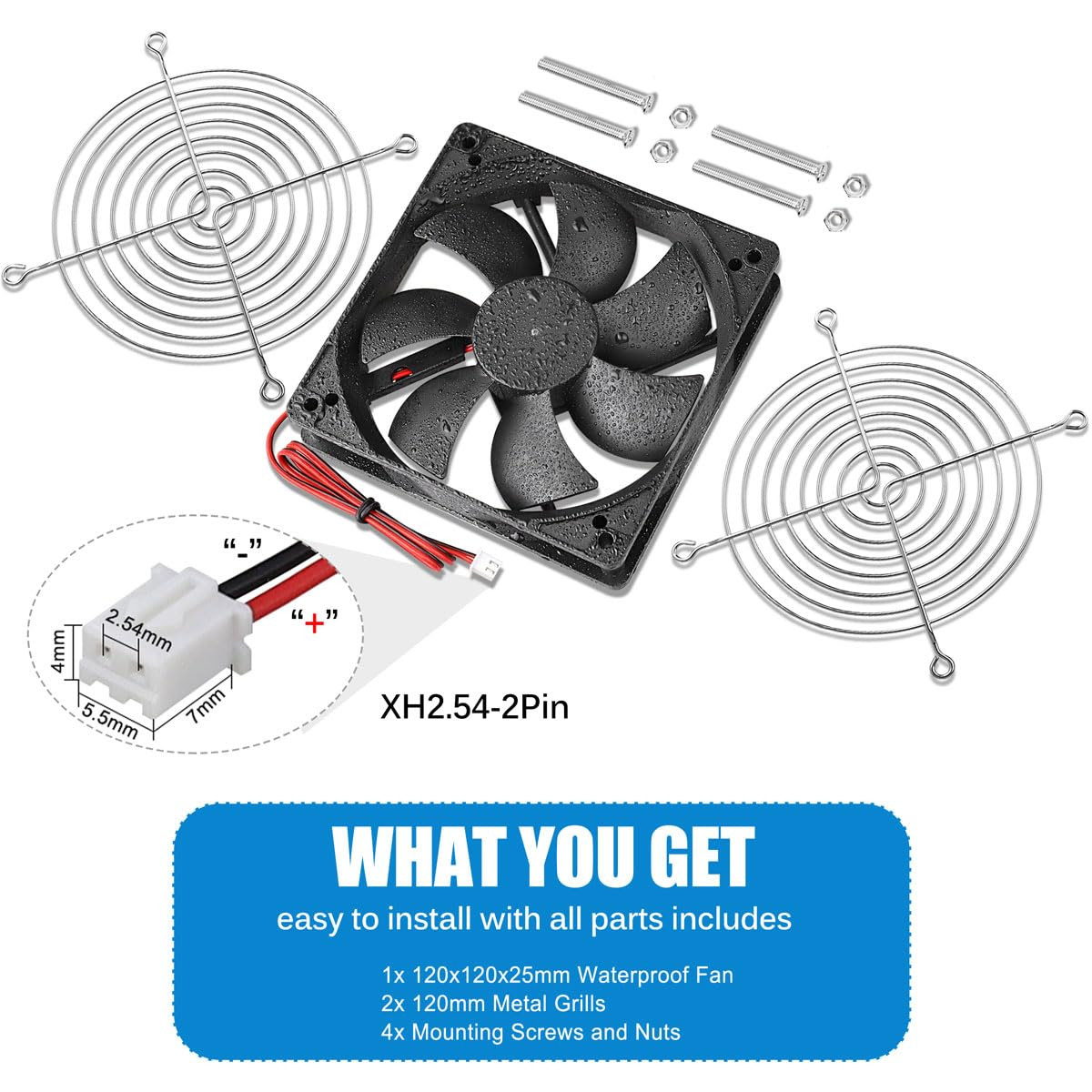 12V DC 120mm Waterproof High-Speed Brushless Cooling Fan for Outdoor Use