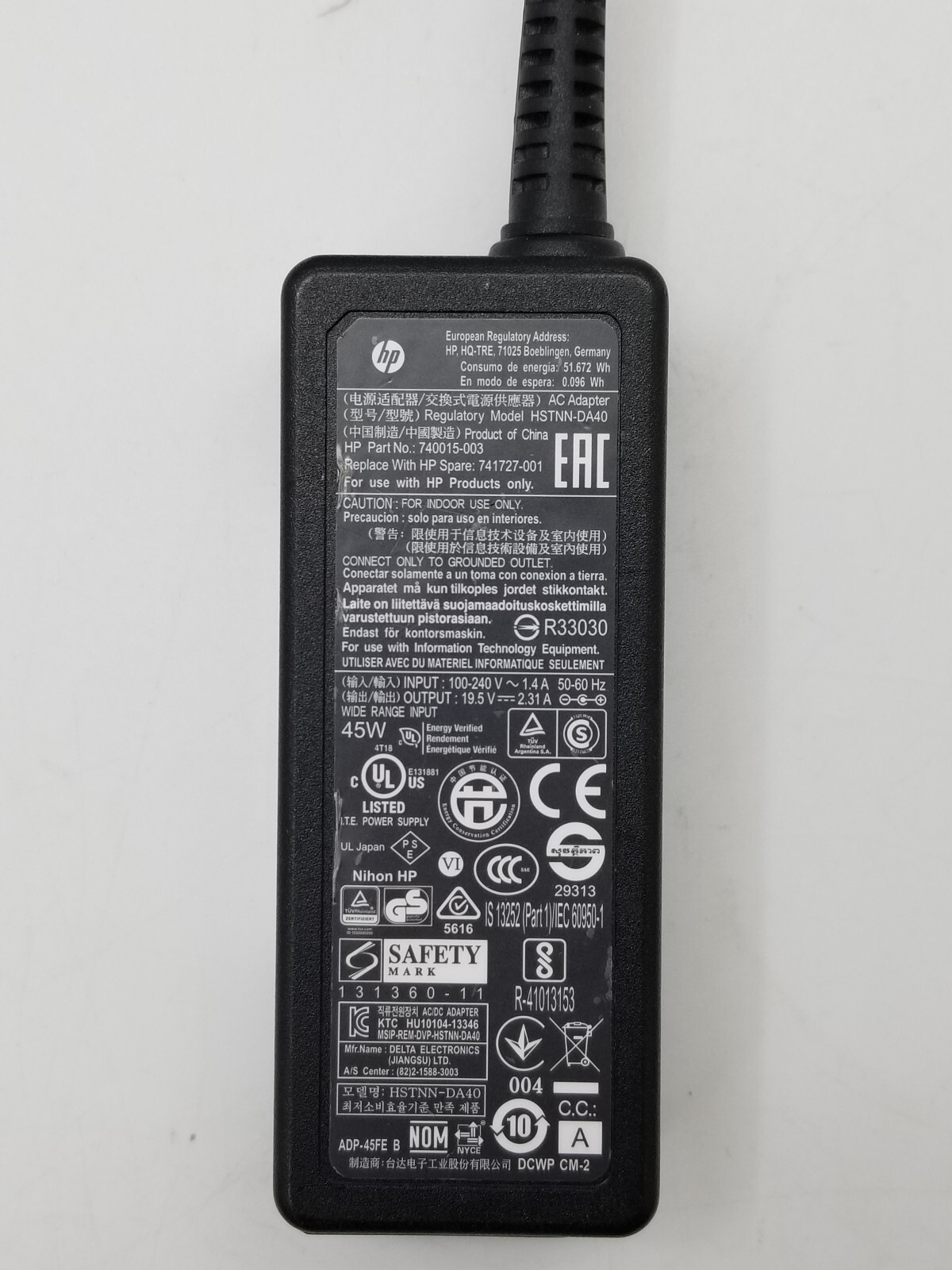 Genuine HP Laptop Models AC Adapter Charger Lot of 10 x 45W, 65W, 120W Blue Tip