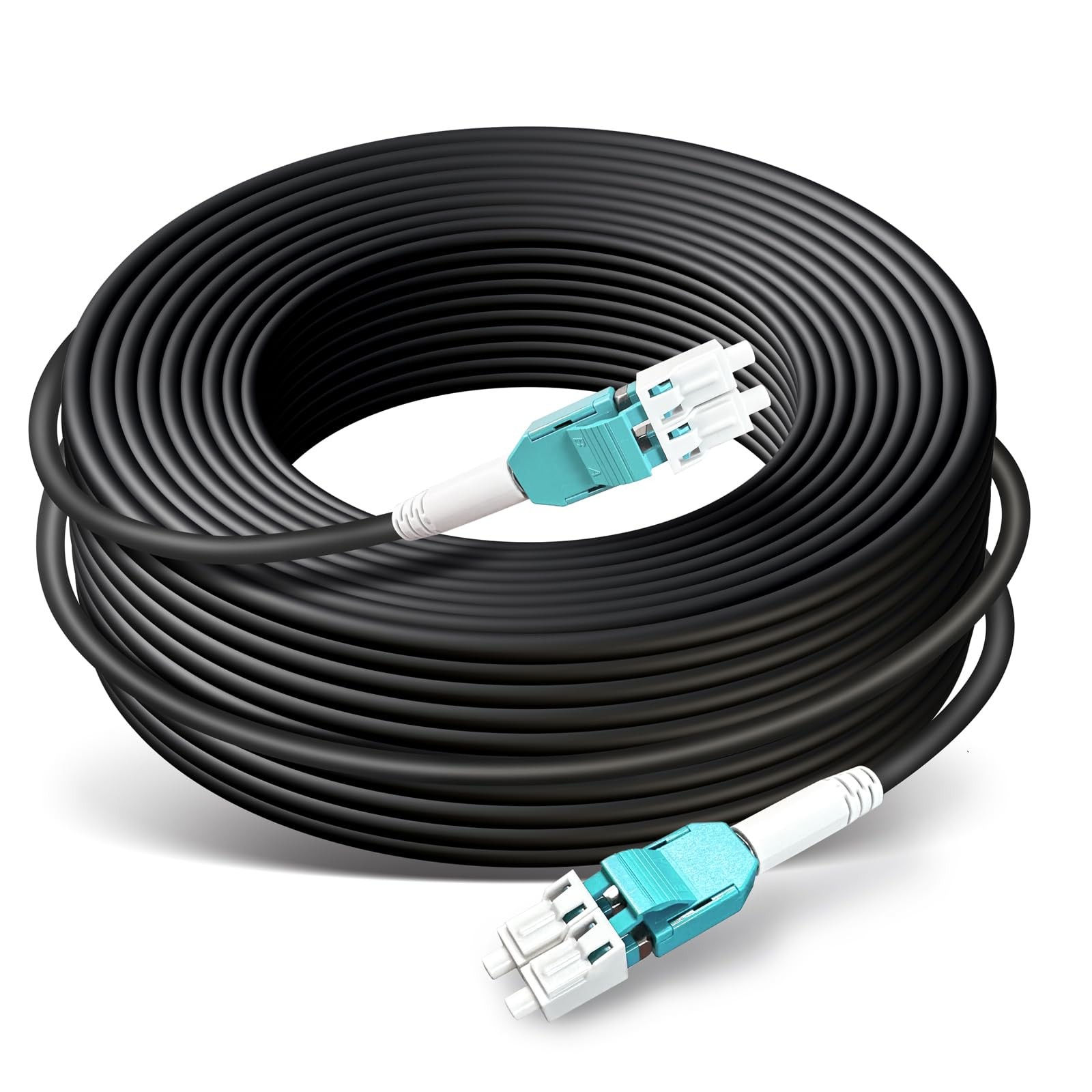 50ft/15m OD-5mm Industrial TPU OM3 Fiber LC to LC Outdoor Armored Fiber Patch…