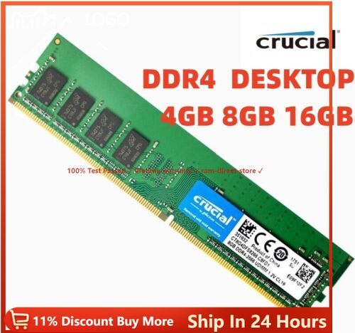 Crucial DDR4 4GB 8GB 16GB 2666 3200 2400 PC4 288 Pins Desktop Speicher Dimm Ram