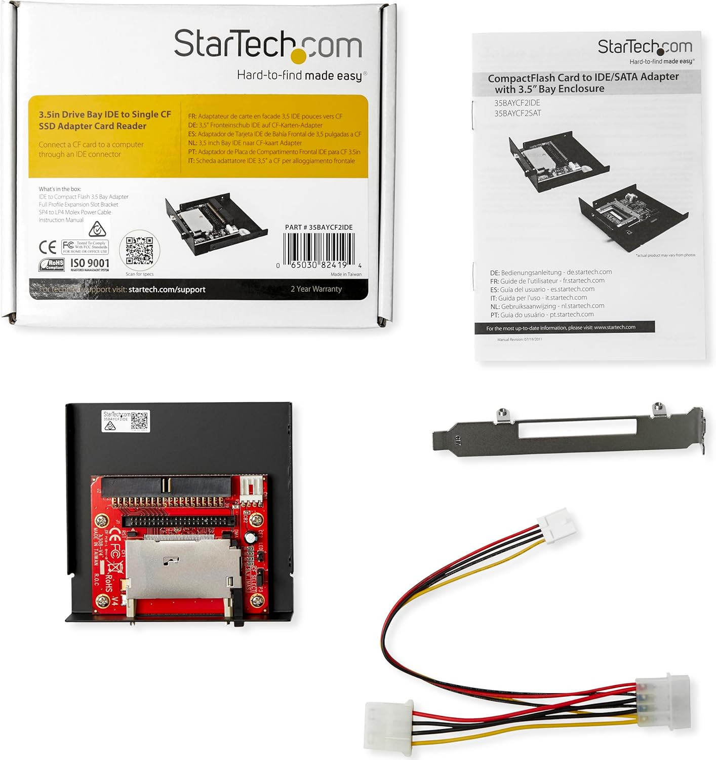 Startech.Com 3.5In Drive Bay IDE to Single CF SSD Adapter Card Reader, TAA (35BA
